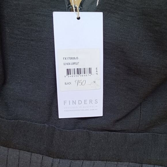 NWT Finders Keepers Go Now Palazzo Jumpsuit Black Cut-Out Semi-Sheer M Revolve - Picture 15 of 15